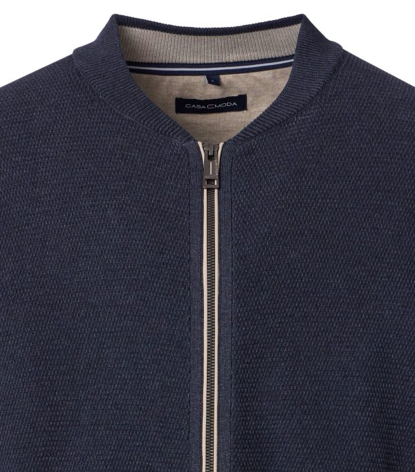 Casa Moda cardigan i flad strikket bomuld aqua blå - Billede 3