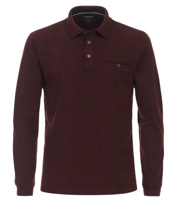 Casa Moda lang ærmet polo easy care kvalitet zinfandel