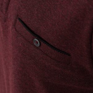 Casa Moda long-sleeved polo shirt, easy-care fabric, Zinfandel