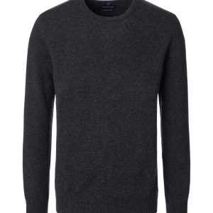Casa Moda striktrøje med rund hals i uld blanding koks grå