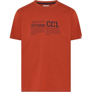Compass Classic t-shirt med print og rund hals mørk orange
