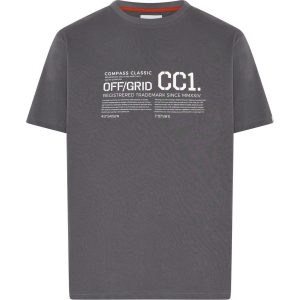 Compass Classic t-shirt med print og rund hals mørk grå