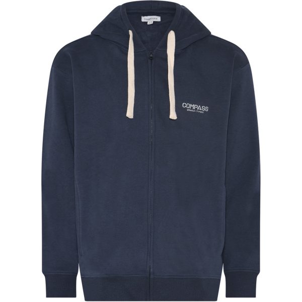 Compass classic sweat shirt hooded med lynlås mørk grå (billedet er kun i marine blå)