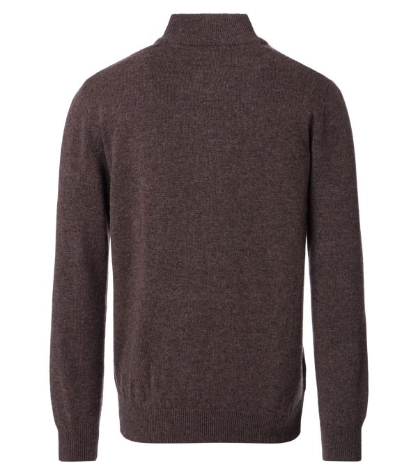 Casa Moda uld trøje med halv lyn og farve brun - Billede 2