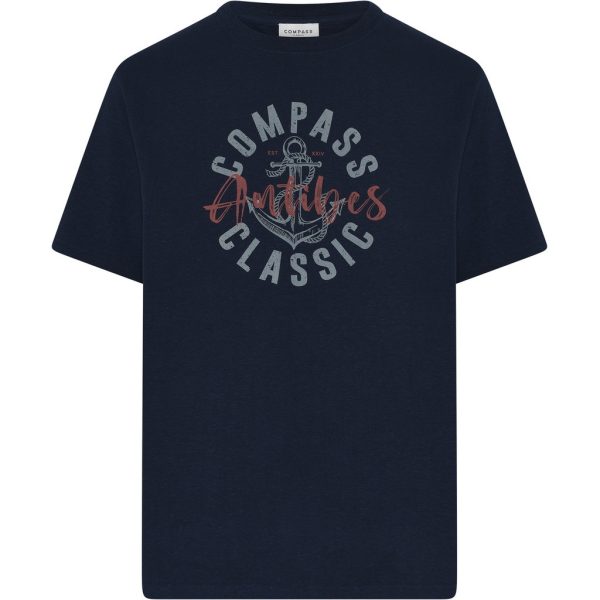 Compass Classic Torca Hamp T-shirt SS med print blå