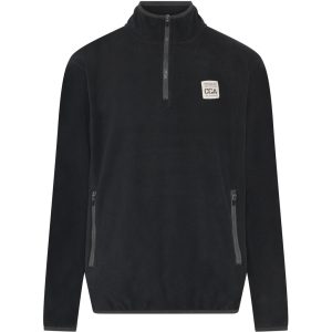 Compass classic fleece sweat med kort lynlås sort