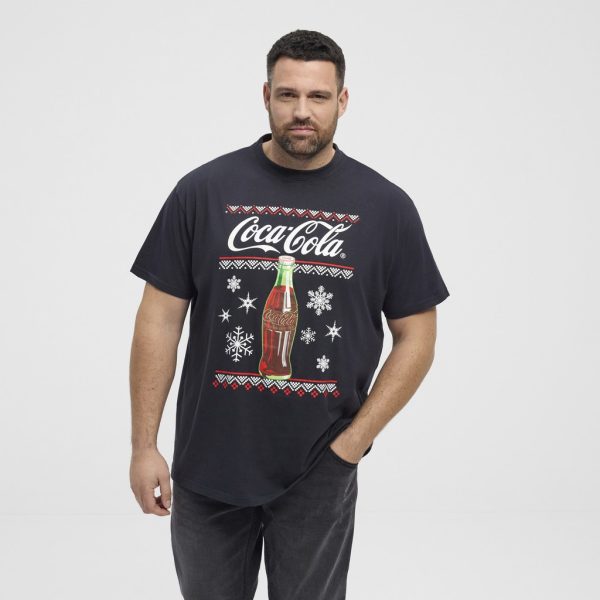 North Latitude Vinterinspireret T-shirt med klassisk Coca-Cola-print. sort