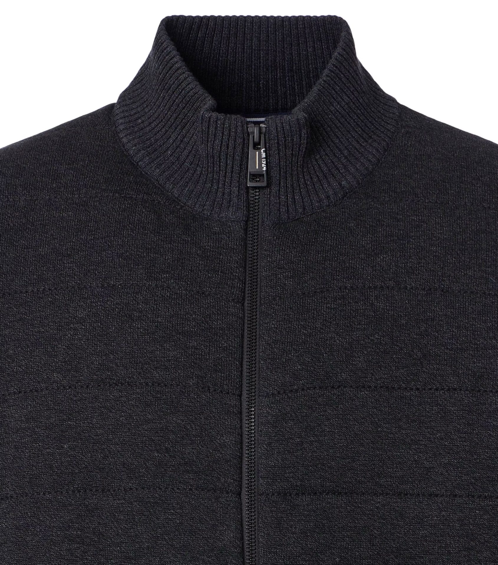 Casa Moda strik jakke med fuld lynlås mørk koks – Bild 3