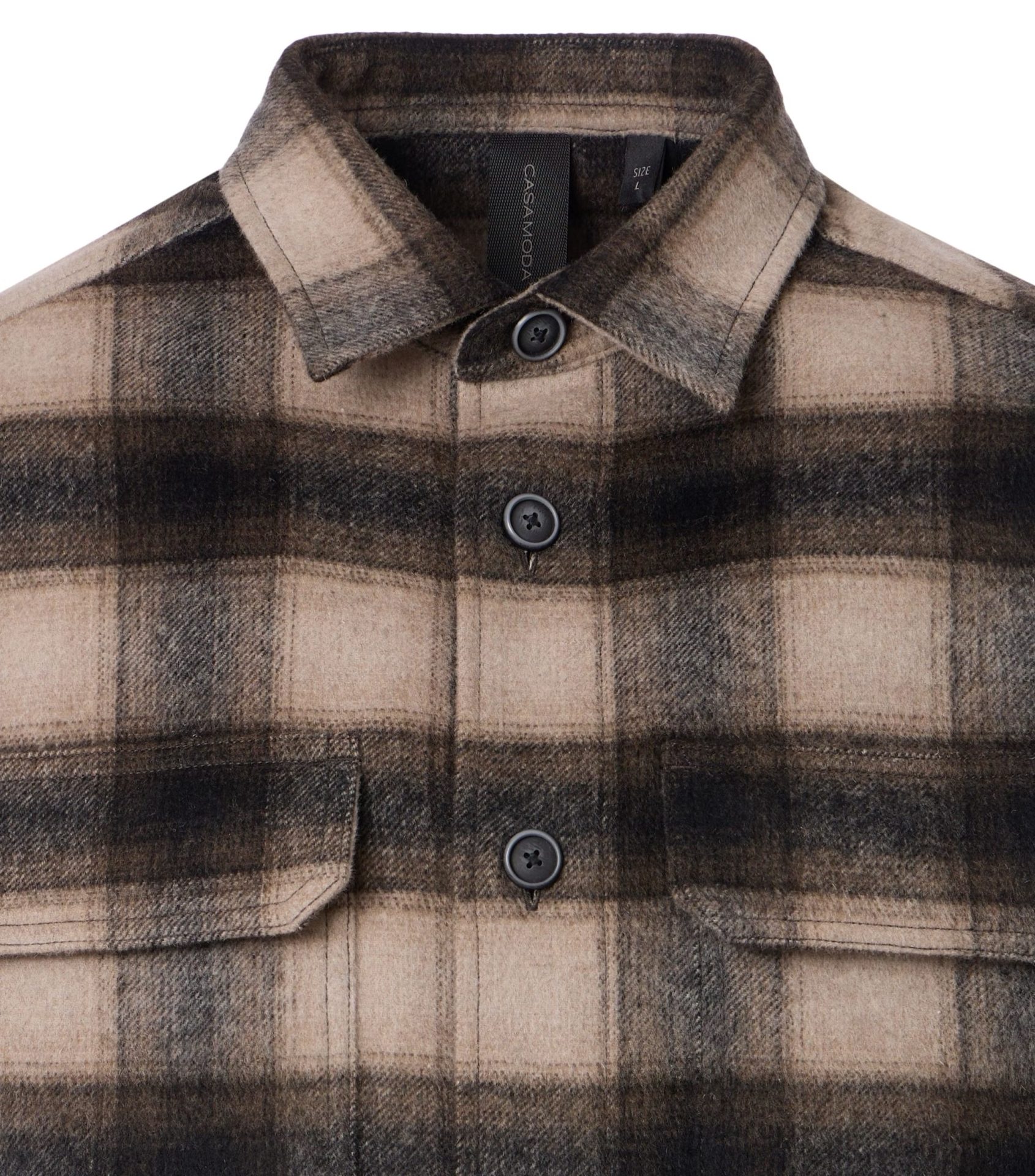 Casa Moda overshirt ternet i en uld blanding sort sand grå – Bild 3