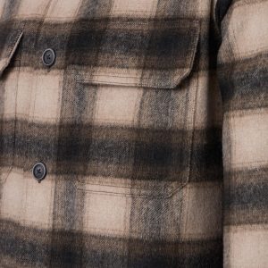Casa Moda checked overshirt in a wool blend – black, sand and grey