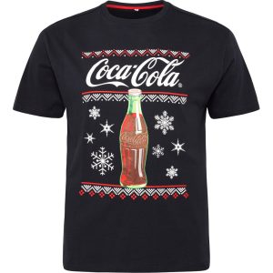 North Latitude Vinterinspireret T-shirt med klassisk Coca-Cola-print. sort