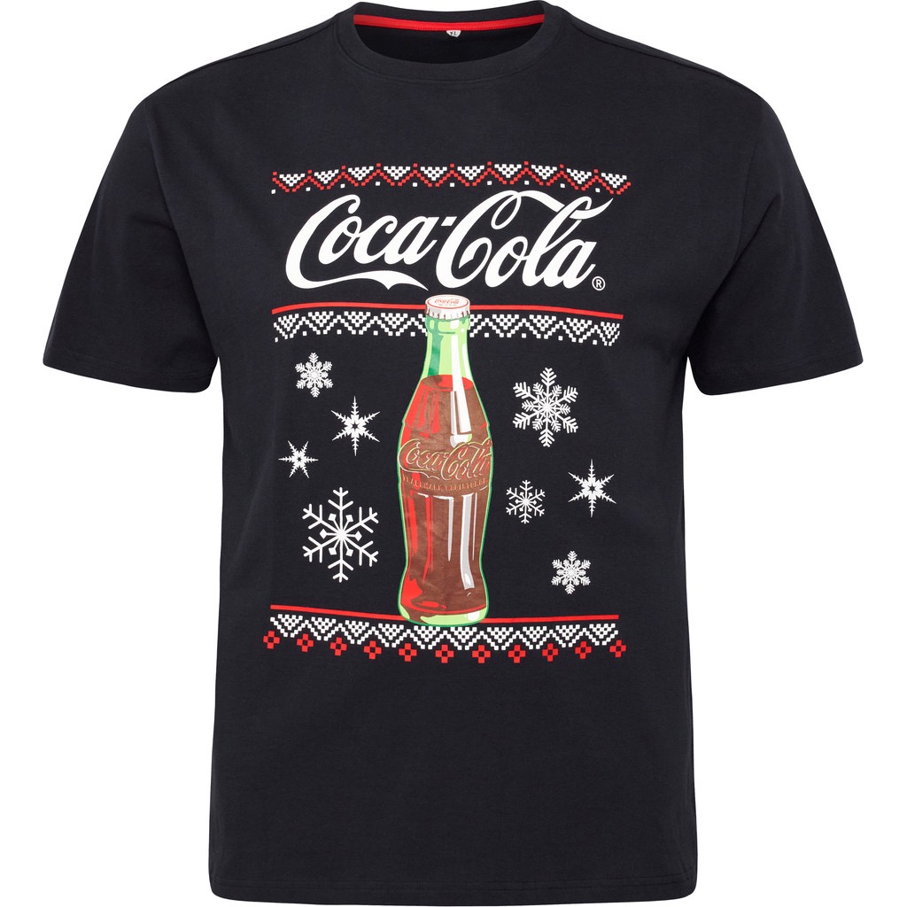 North Latitude Vinterinspireret T-shirt med klassisk Coca-Cola-print. sort
