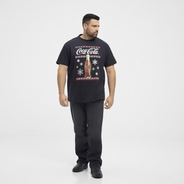 North Latitude Vinterinspireret T-shirt med klassisk Coca-Cola-print. sort - Billede 2