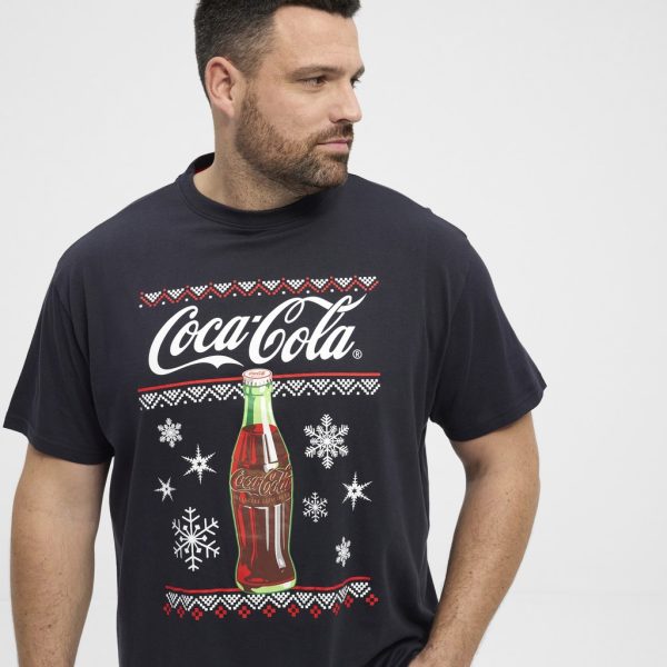 North Latitude Vinterinspireret T-shirt med klassisk Coca-Cola-print. sort - Billede 4