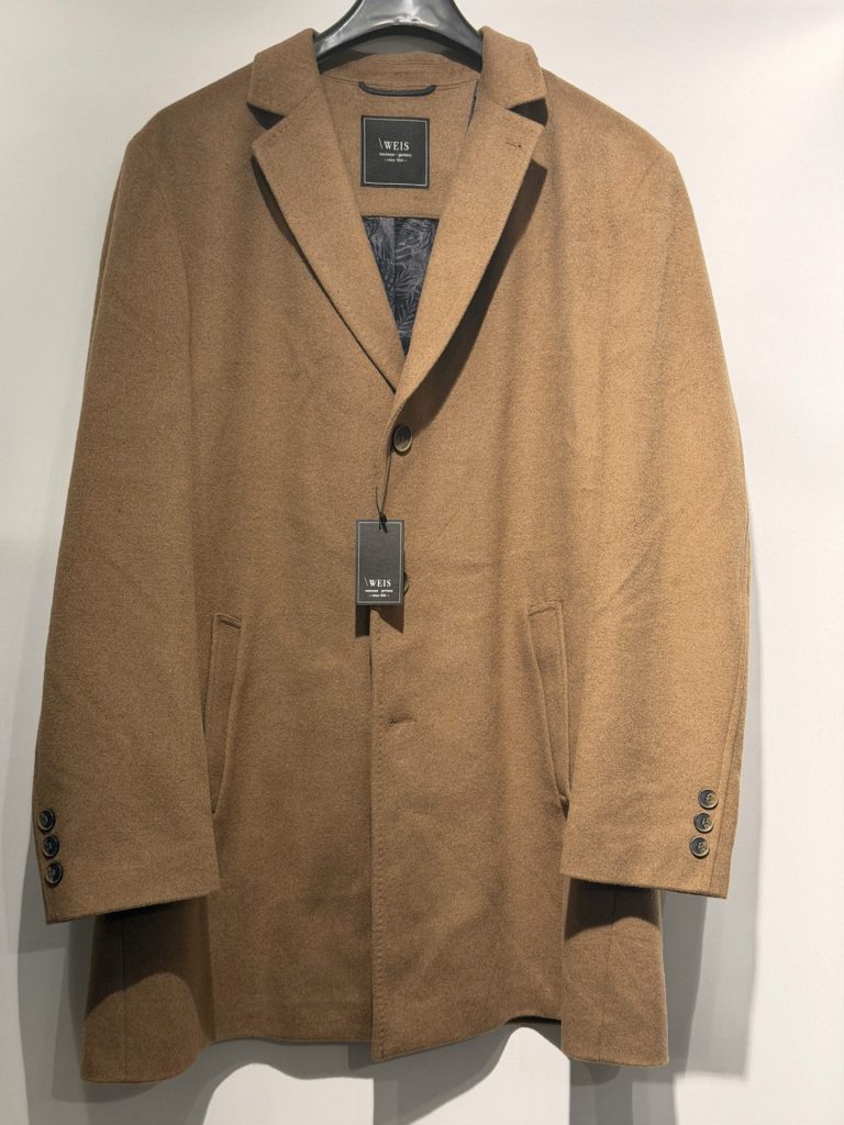 WEIS Klassisk car coat frakke i den lækre Camel farve og en blød uld blanding