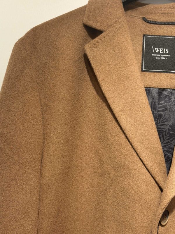 WEIS Klassisk car coat frakke i den lækre Camel farve og en blød uld blanding - Billede 2