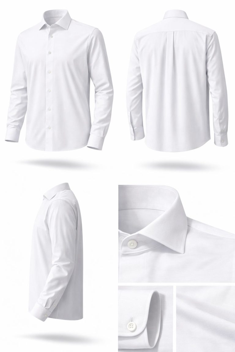 Weißes Langarmhemd in Comfort-Fit aus Jersey Flex für große Männer von Venti