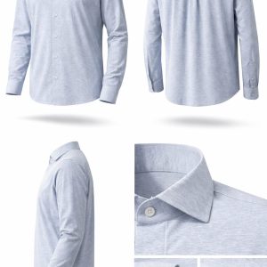 VENTI Langarmshirt "comfort fit" in Jersey Flex blau meliert