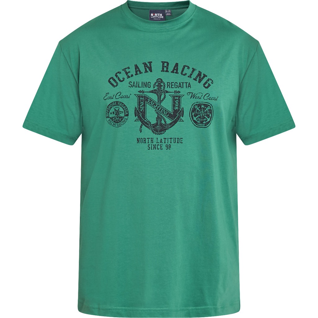 North Latitude T-shirt med grafisk print og afslappet pasform grøn