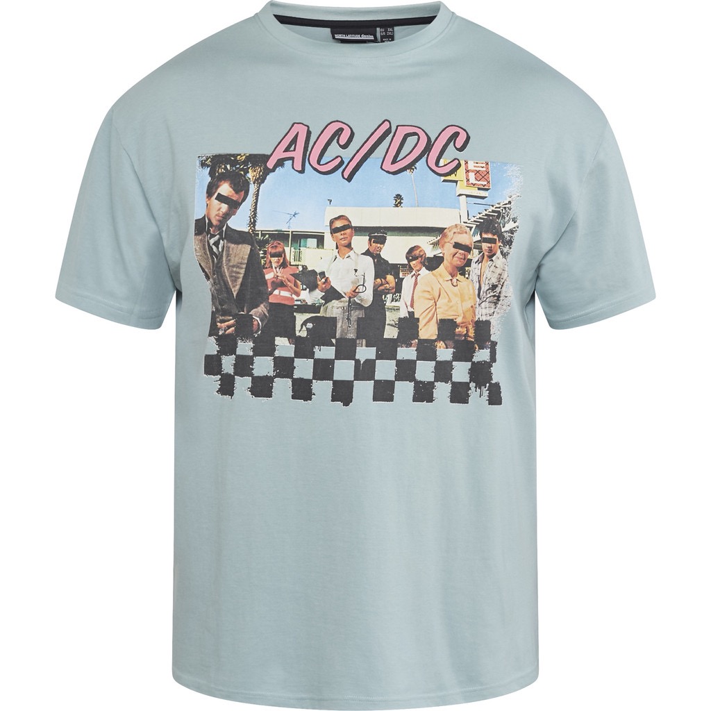 North Latitude AC/DC t-shirt med licens print dusty blå