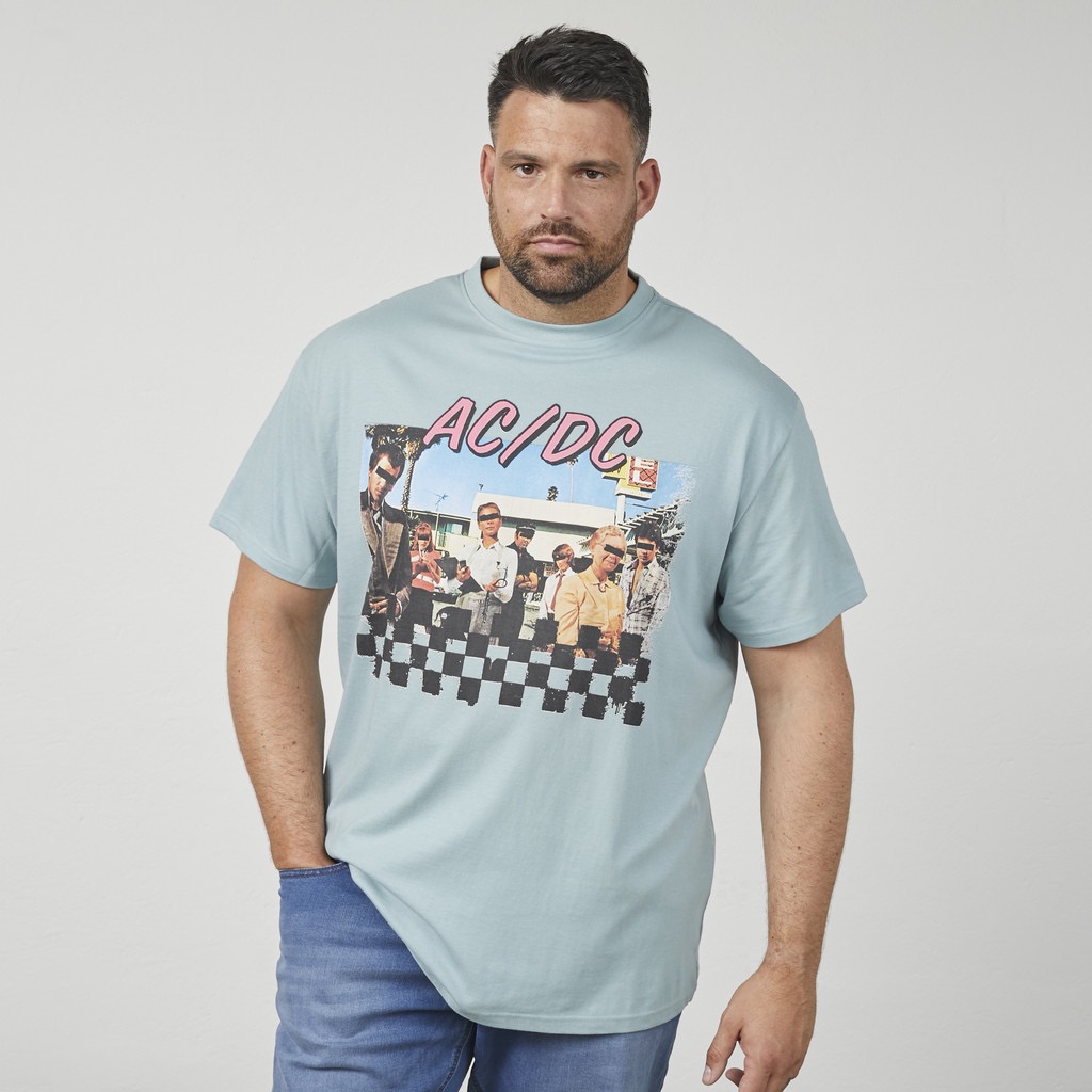 North Latitude AC/DC t-shirt med licens print dusty blå - Billede 3