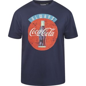 North Latitude T-Shirt mit klassischem Coca-Cola-Aufdruck. navyblau