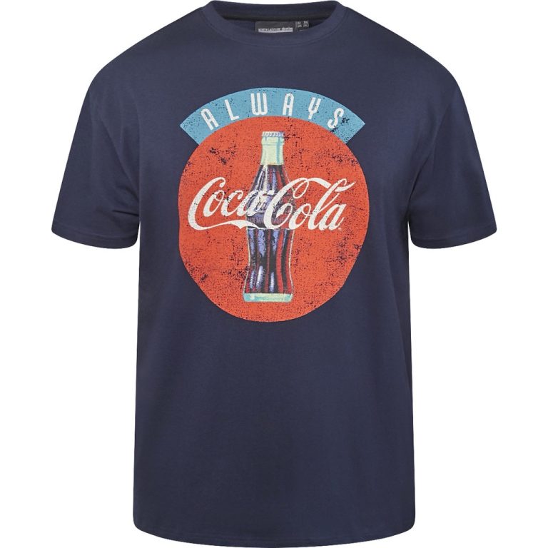 Schwarzes T-Shirt mit klassischem Coca-Cola-Aufdruck für große Männer von North Latitude, Größe XL bis 8XL
