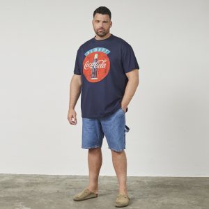 North Latitude T-shirt with a classic Coca-Cola print. Navy blue