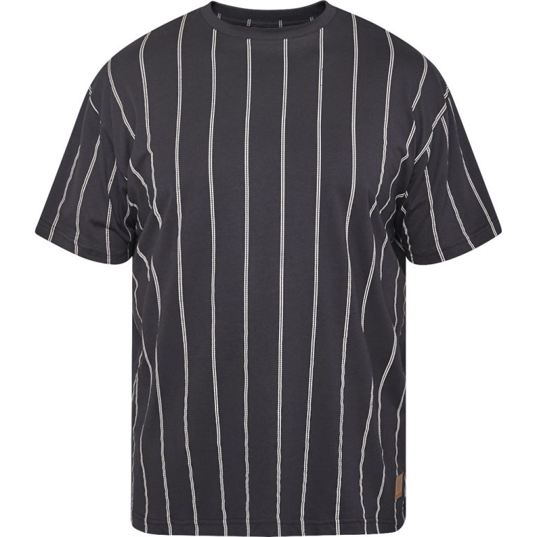Sort t-shirt med lodrette striber til store mænd fra North Latitude, XL til 8XL