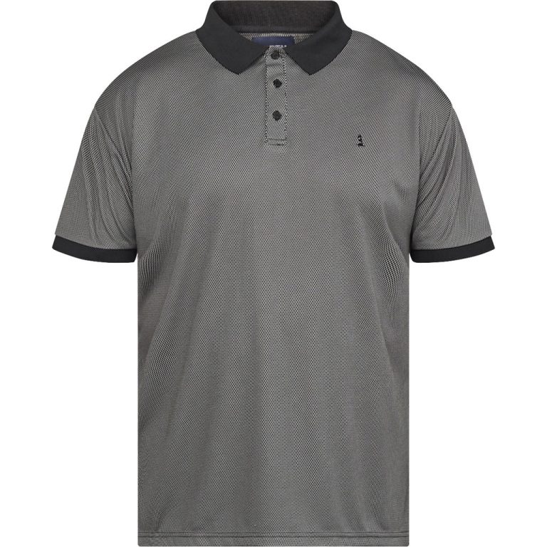 Sort teknisk poloshirt med cool effekt-funktion og svedtransporterende polyester til store mænd fra North Latitude