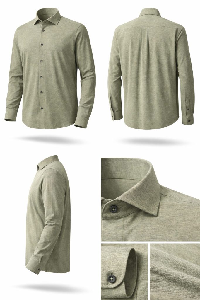 VENTI lang ærmet skjorte "comfort fit" i jersey flex grøn