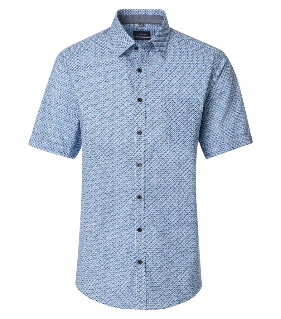 Kort ærmet skjorte fra Casa Moda i comfort fit, blå mønster