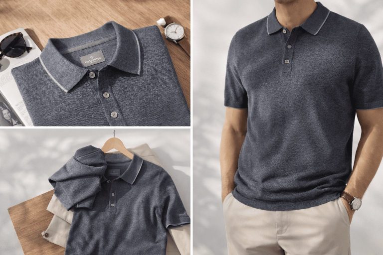 Samlebillede med polo flat og på person i flere vinkler