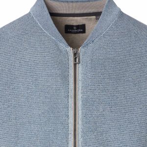 Strickjacke von Casa Moda aus flachgestrickter Baumwolle hellblau