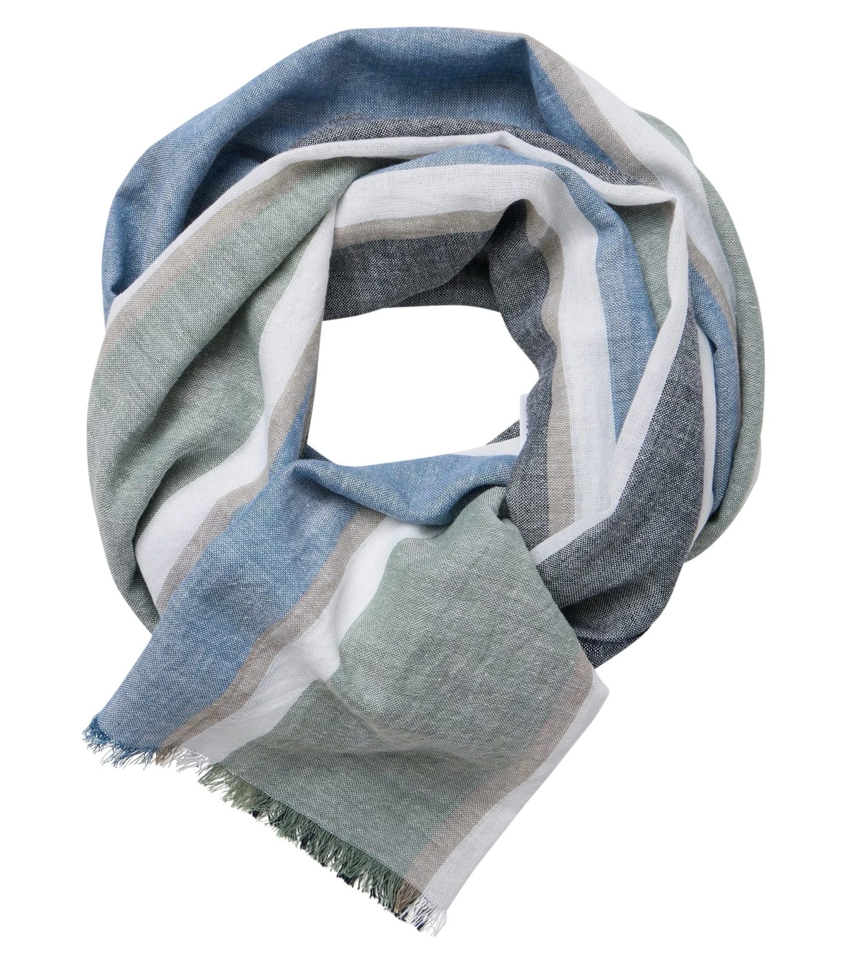 Von Casa Moda ein Schal Baumwolle grün gestreift