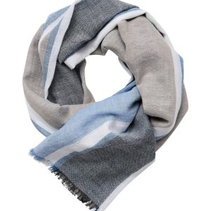 Halstørklæde fra Casa Moda i  bomuld blå stribet
