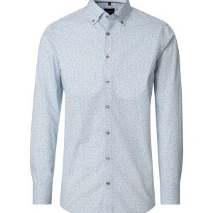 Hemd von Venti comfort fit gemustertes Freizeithemd butten down in hellblau gemustert