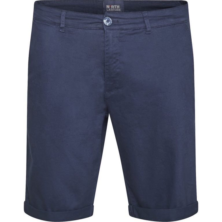 Marineblå chino-shorts med skrå lommer til store mænd fra North Latitude