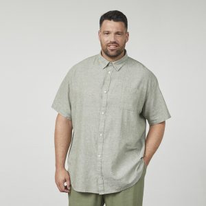 Short-sleeved linen shirt from NORTH Latitude, green