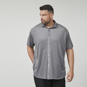 NORTH Latitude short-sleeved shirt in bamboo/cotton, blue