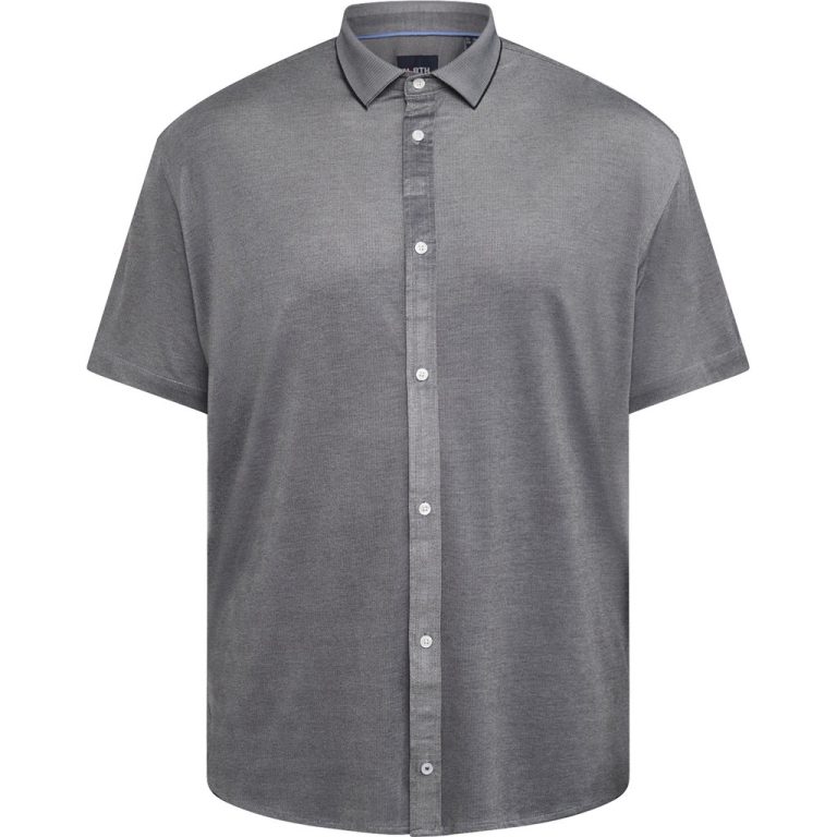 Blå kortærmet skjorte i bamboo/bomuld til store mænd fra North Latitude, XL til 8XL