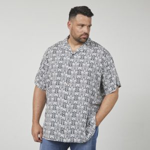 NORTH Latitude short-sleeved shirt in 100% bamboo green pattern
