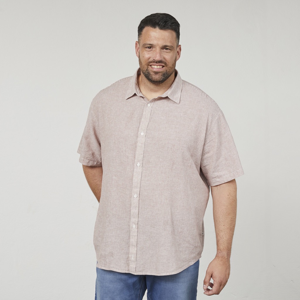 NORTH Latitude Kurzarmhemd aus Bambus/Baumwolle cognacbraun