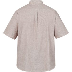 NORTH Latitude short-sleeved shirt in bamboo/cotton, cognac brown