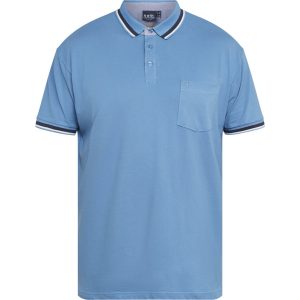 North Latitude Flex-Polo mit kontrastierendem Umschlag und Ärmel Light Blue