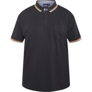 North Latitude Flex-Polo mit kontrastierendem Umschlag und Ärmel Schwarz