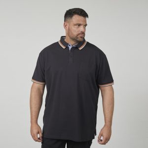 North Latitude flex polo med kontrast på flip og ærme sort