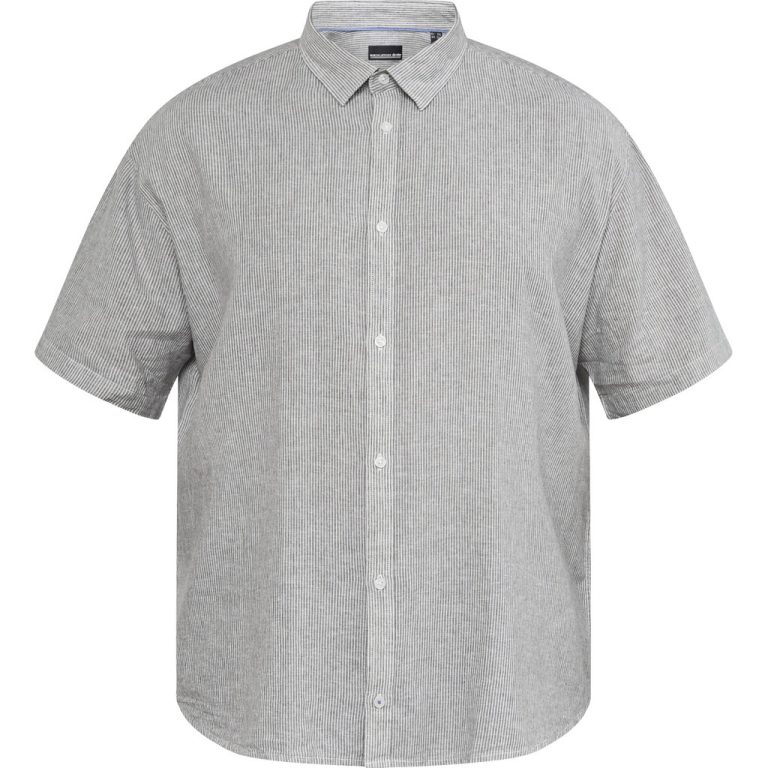 Mørk duset grøn kortærmet skjorte i bamboo/bomuld til store mænd fra North Latitude, XL til 8XL