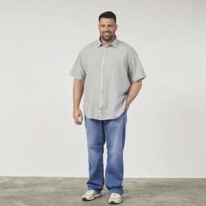 NORTH Latitude short-sleeved shirt in bamboo/cotton, dark muted green