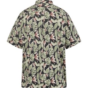 NORTH Latitude short-sleeved shirt in 100% bamboo with green palm leaves